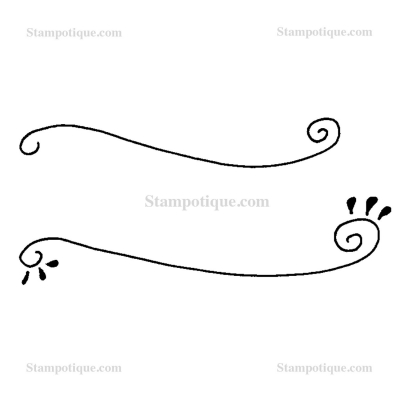 Stampotique Wood Stamp - Curl lines #2 (2 Sided)