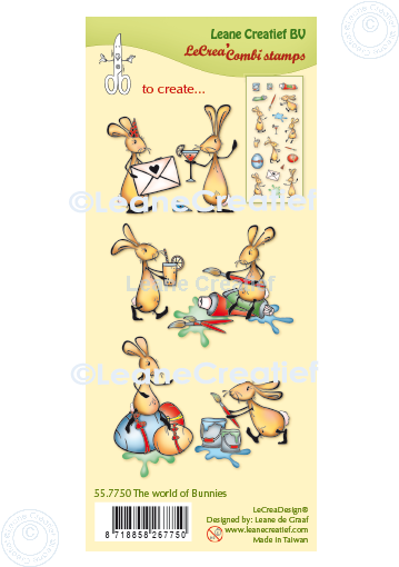 LeCrea - Clear stamp combi Wereld v. konijntjes