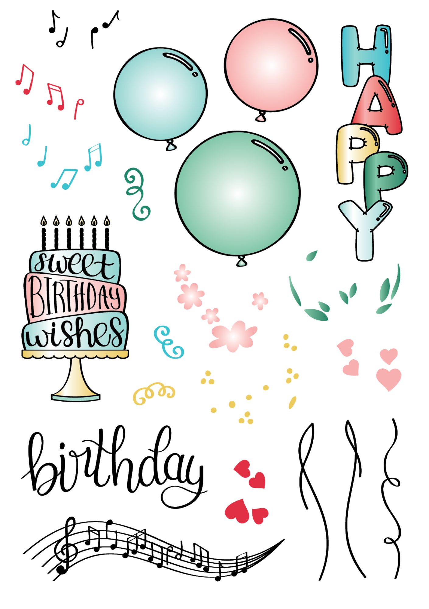 LDRS Creative Clear Stamps - Sweet Birthday Wishes 4x6"