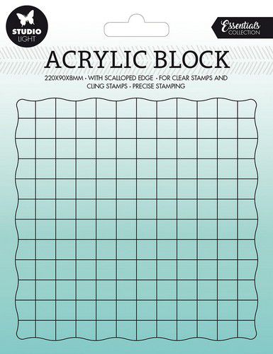 Studio Light Acrylic Stamp Block for clear and cling stamps with grid Essentials 120x120x8mm nr. 04