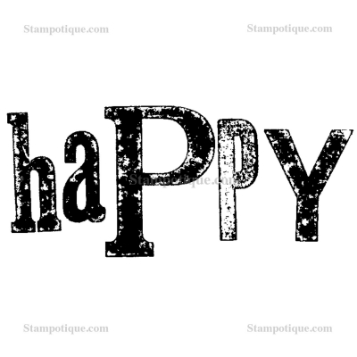 Stampotique Wood Stamp - 7174 Altered Happy