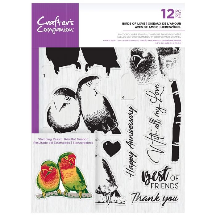 Crafter's Companion Birds of Love Clear Stamps