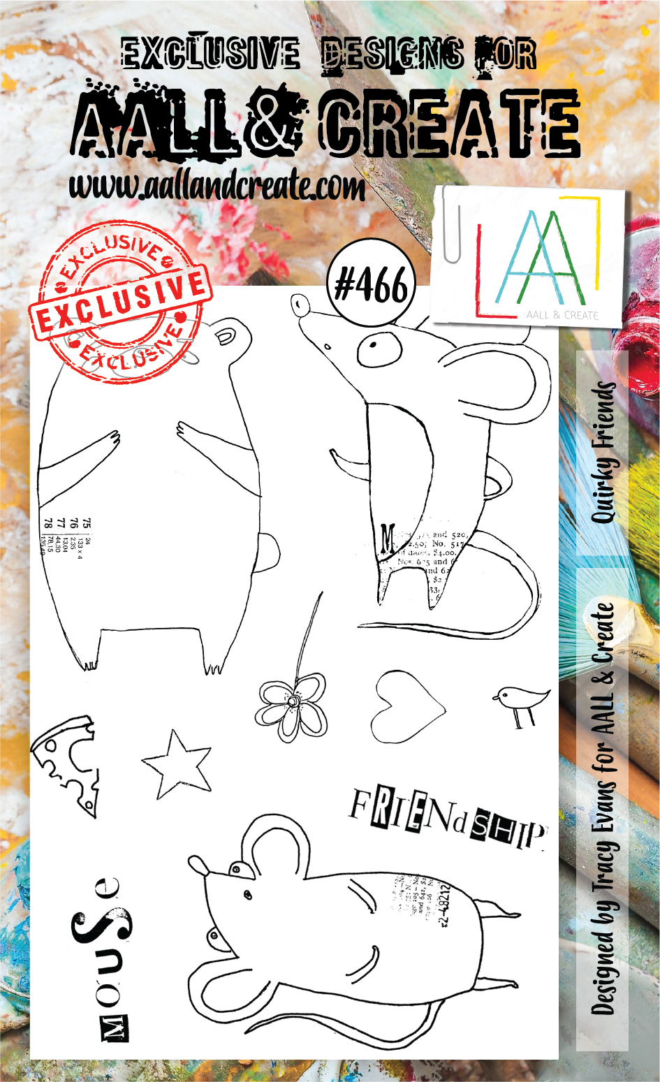 AALL & Create Clear Stamps A6 By Tracy Evans  - #466 Quirky Friends