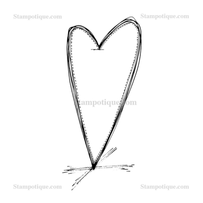 Stampotique Wood Stamp - 10009 My Heart Small
