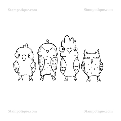 Stampotique Wood Stamp - Birdy Up