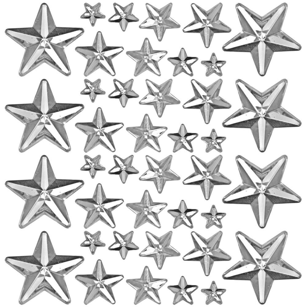 Idea-Ology Mirrored Stars .25" To 1" 24/Pkg - Clear