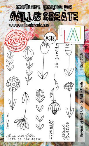 AALL & Create Clear Stamps - #518 Flower Sticks