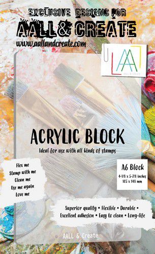 AALL & Create Acrylic Block -  A6 2mm flexible acrylic block to fit A6 Stamps.