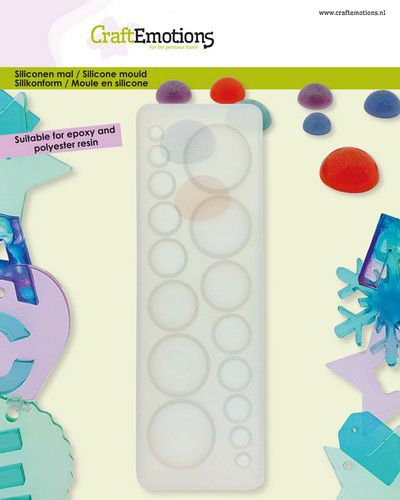 CraftEmotions Siliconen Mal Plakstenen - Halve bol 8 formaten 4,5x13,5cm