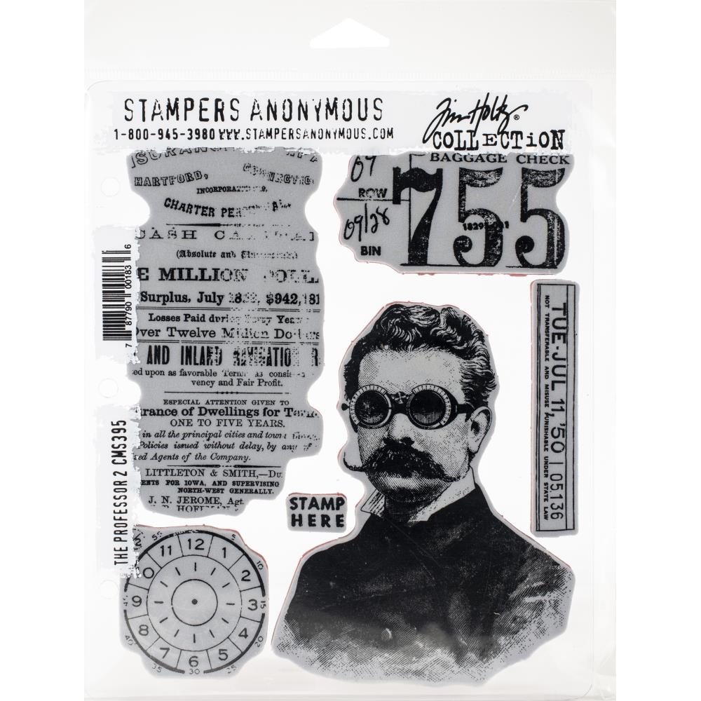Tim Holtz Cling Stamps - CMS395 The Professor 2
