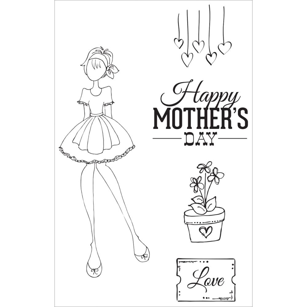 Prima Marketing Julie Nutting Mixed Media Cling Rubber Stamp - Mama's Day