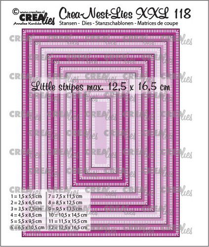Crealies Crea-Nest-Lies Dies - XXL118 Rechthoeken CLNestXXL118 12,5x16,5cm