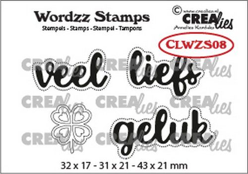 Crealies Clearstamp Wordzz Veel liefs (NL) 43x21mm