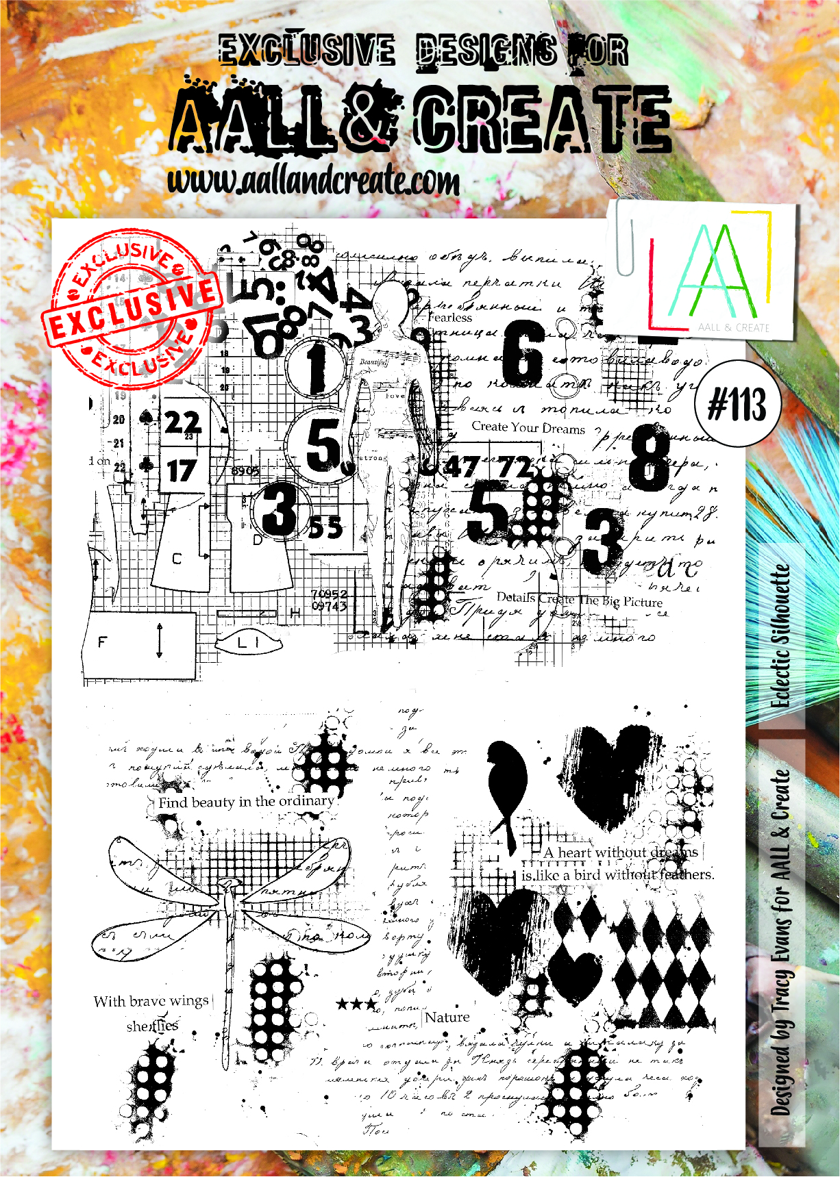 AALL & Create Clear Stamps A4 By Tracy Evans - #113 Eclectic Silhouette