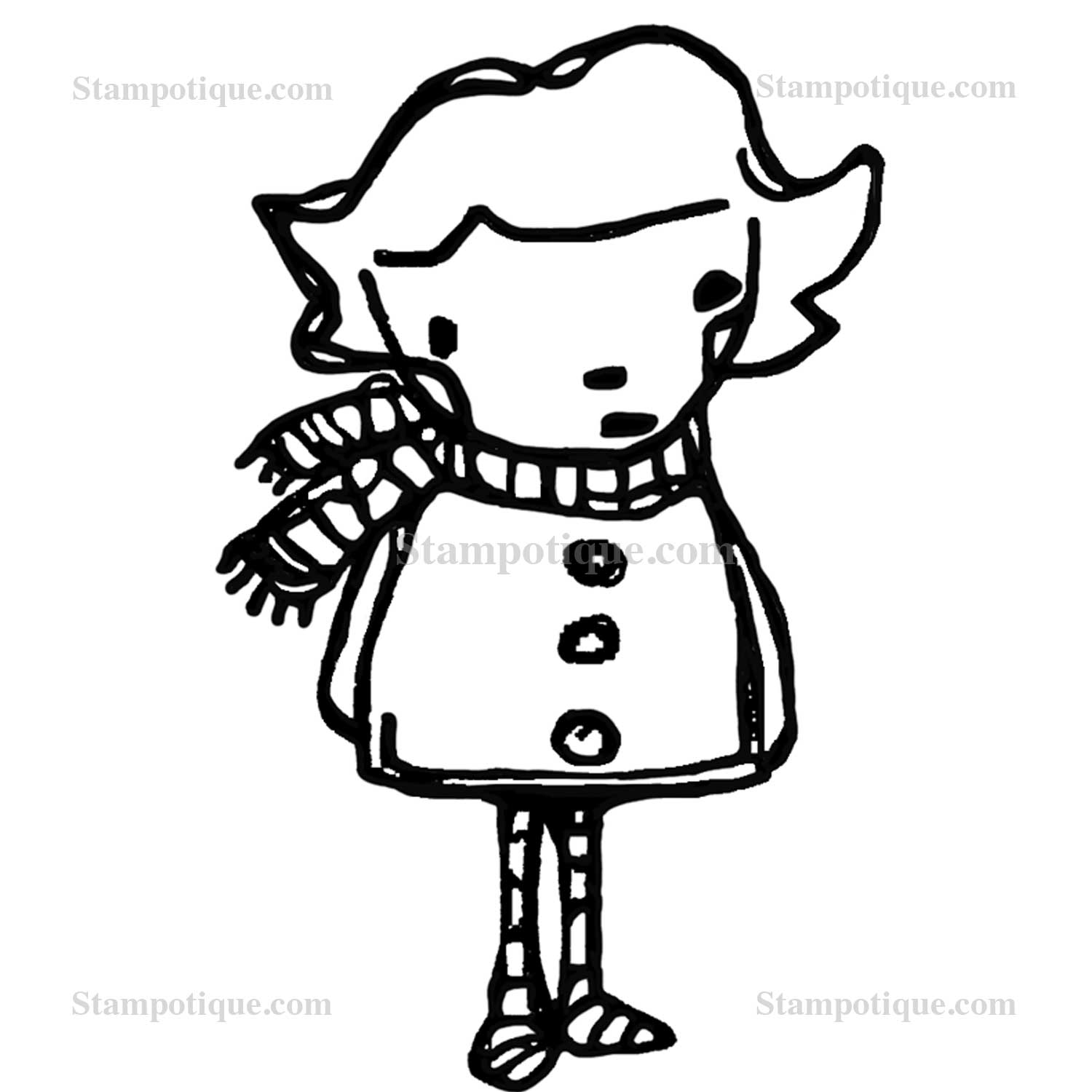 Stampotique Wood Stamp - 6042 I'm cold