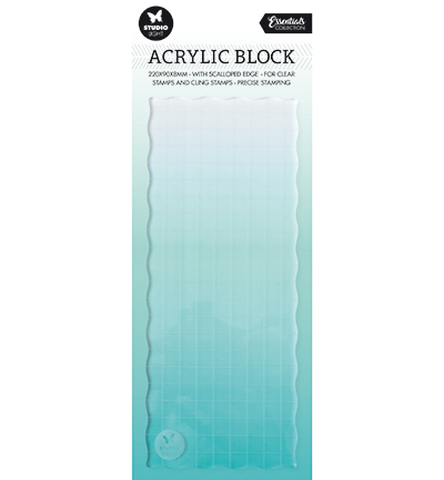 Studio Light Acrylic Stamp Block for clear and cling stamps with grid Essentials 220x90x8mm nr. 01
