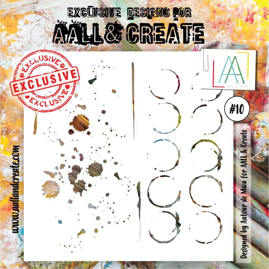 AALL & Create Stencil 6'x6' - #10 Stains & Circles Designed by Autour de Mwa